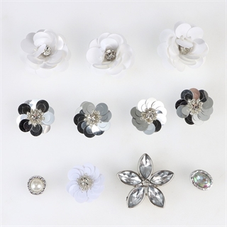 Crocs charms med blomster og perler – 11 stk.